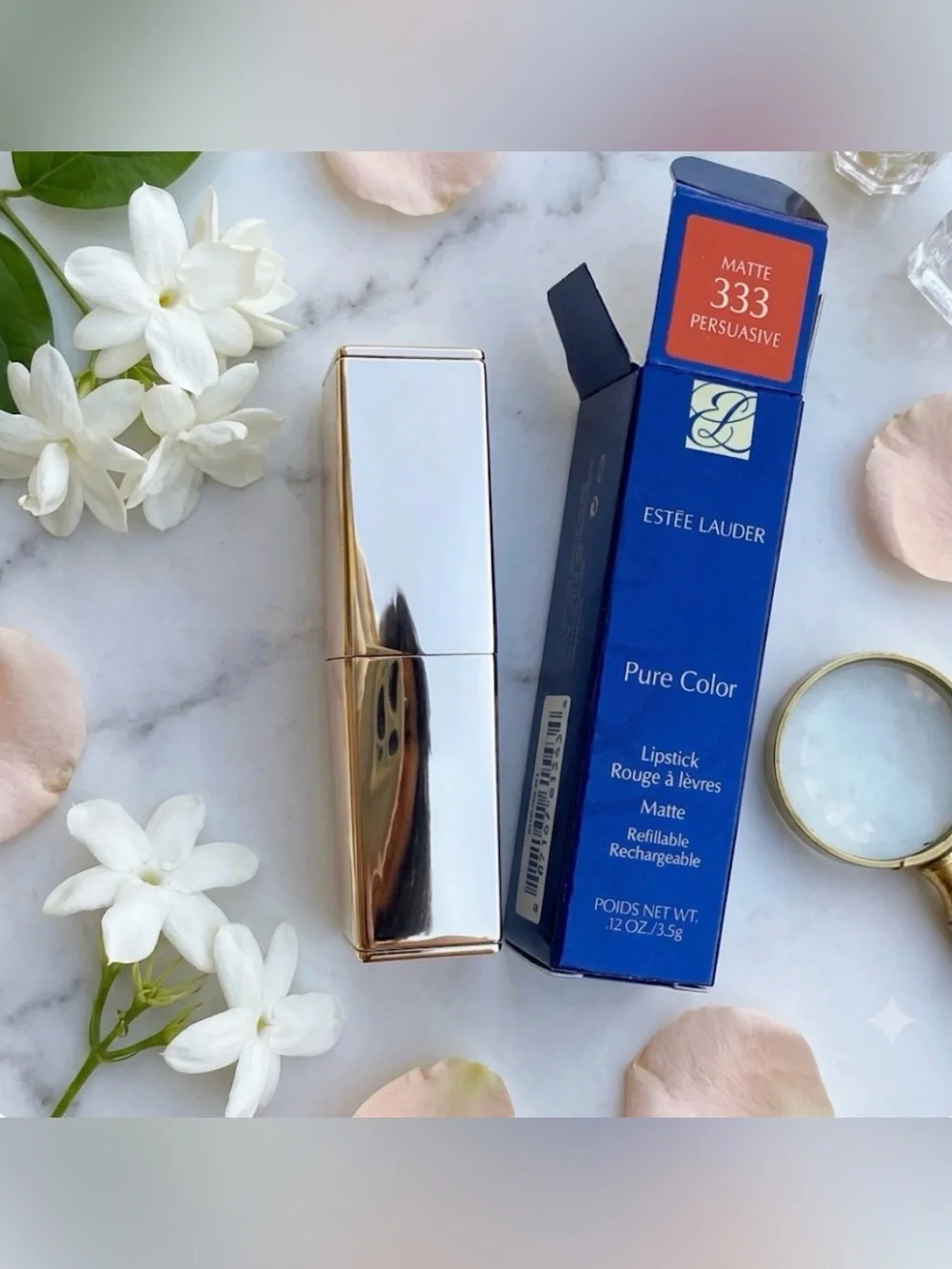 Estee Lauder Pure Color Lipstick - Matte 333 Persuasive Gold Case